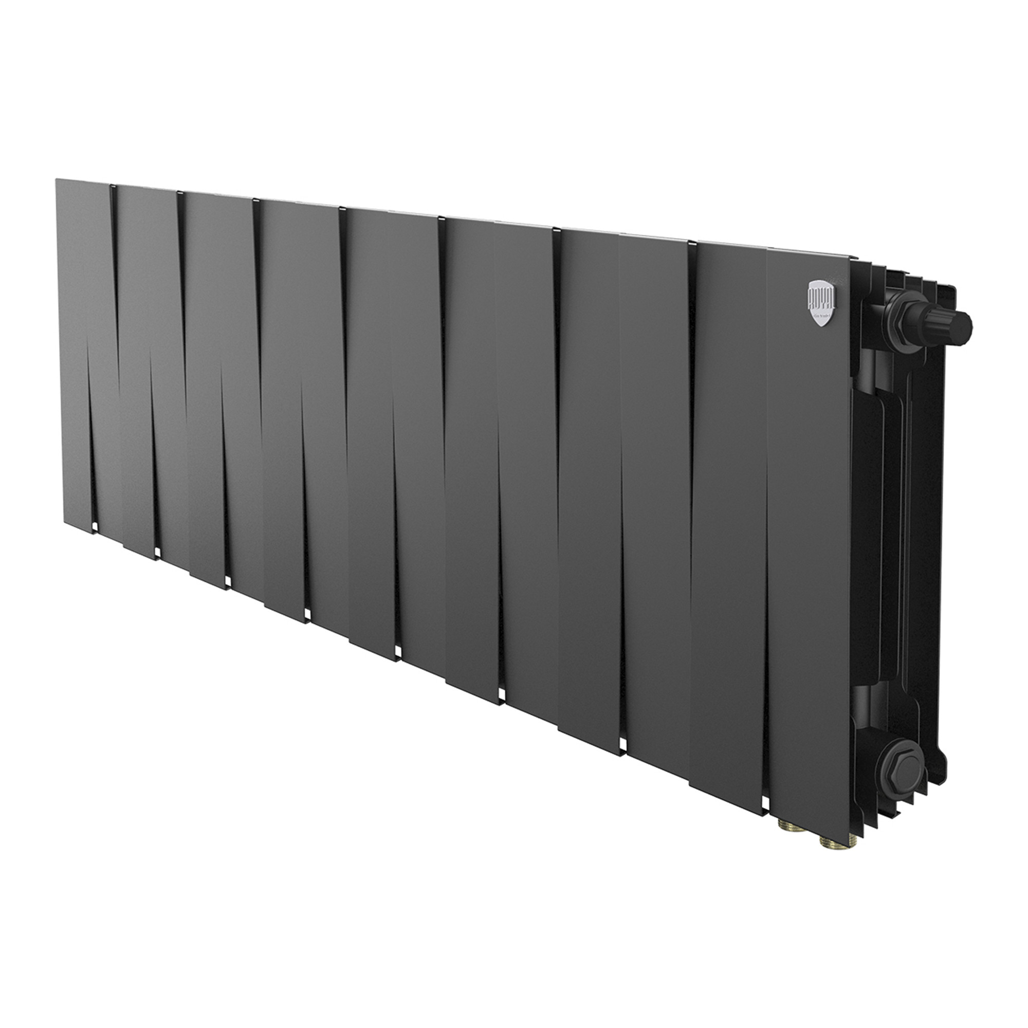 картинка Радиатор биметаллический Royal Thermo PianoForte 300 Чёрный VR80 16 секций 