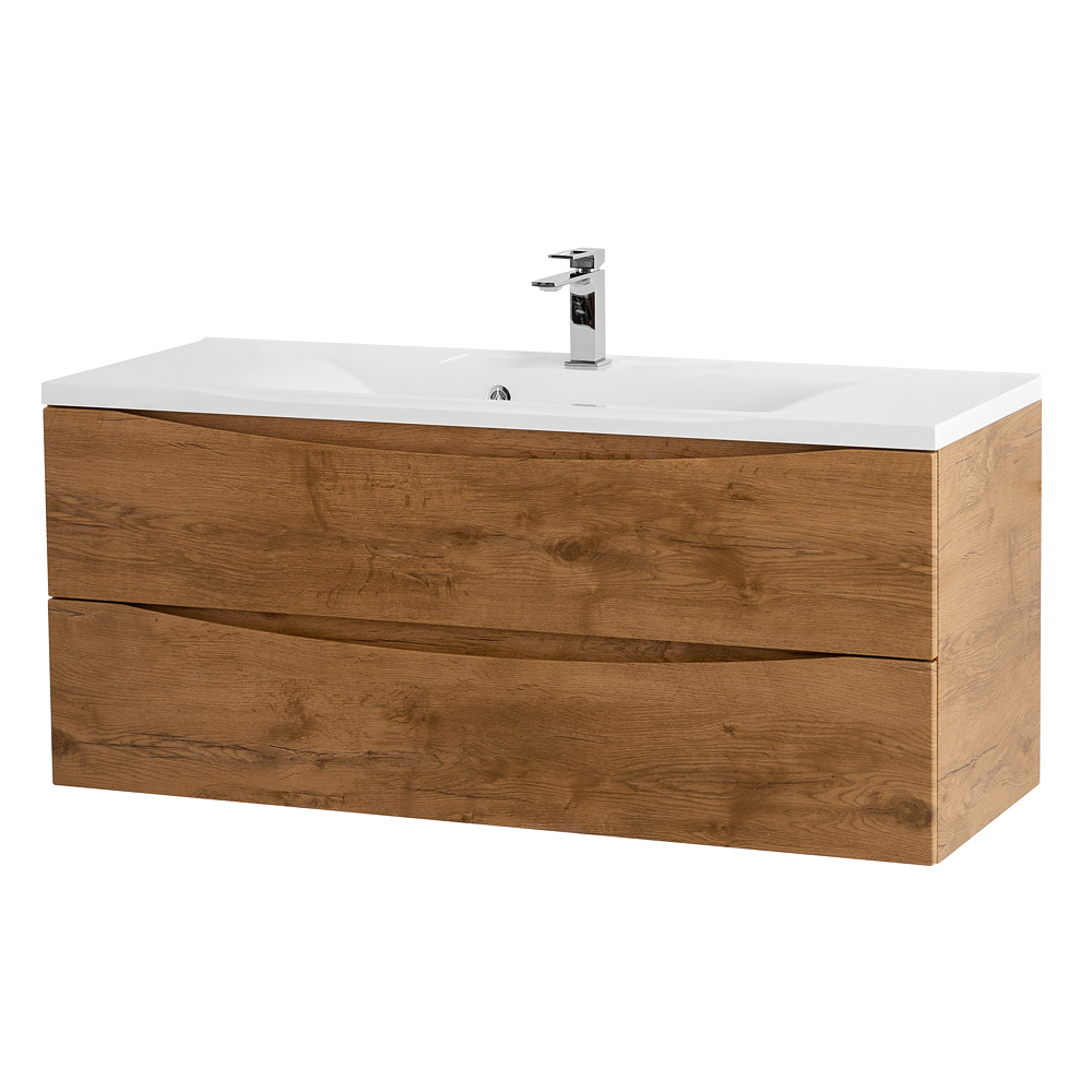 фото Тумба с раковиной подвесная BelBagno MARINO 120 Rovere Nature, раковина белая 