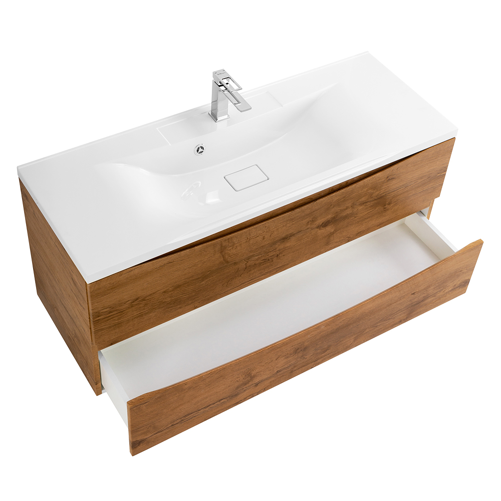 фото Тумба с раковиной подвесная BelBagno MARINO 120 Rovere Nature, раковина белая 