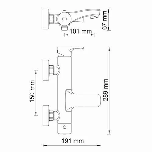 картинка Смеситель для ванны с коротким изливом WasserKRAFT Berkel 4801 