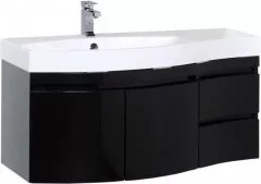 фото Тумба с раковиной Aquanet Опера 115 L черный (2 дверцы 2 ящика) арт. 00212994 