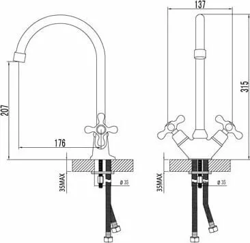 картинка Смеситель для кухонной мойки Lemark Standard LM2105C 