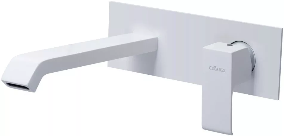 картинка Смеситель для раковины с донным клапаном Cezares PORTA-BLI-BIO, белый матовый 