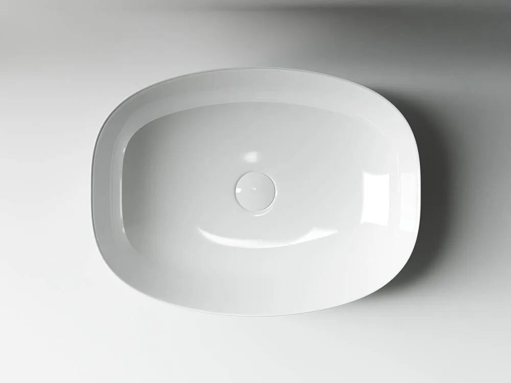 картинка Накладная раковина Ceramicanova Element CN5005 цвет белый 50х38 см 