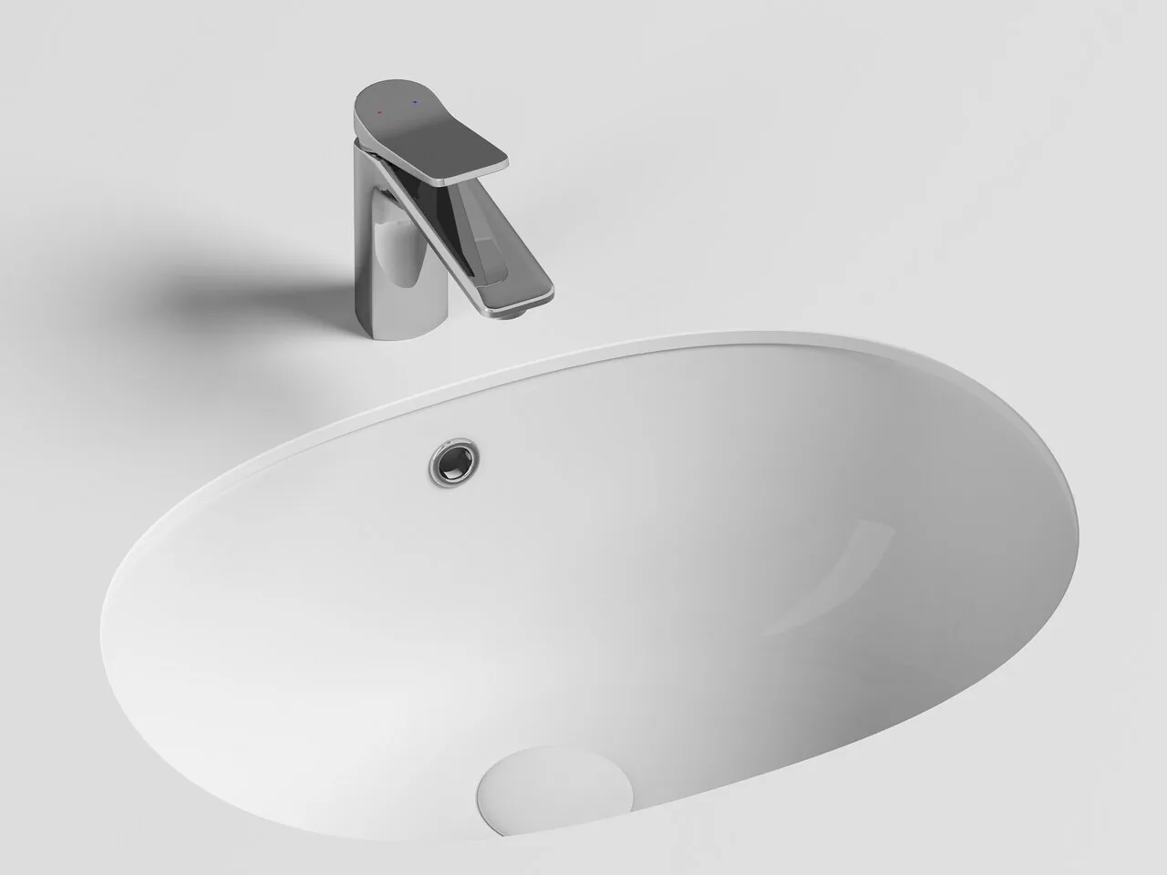 картинка Встраиваемая раковина Ceramicanova Element CN6044 цвет белый 56.5х38.5 см 
