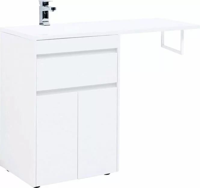 фото Тумба с раковиной Aquanet Токио 120 L белый (напольная, 1 ящик, 2 дверцы) арт. 00239211 