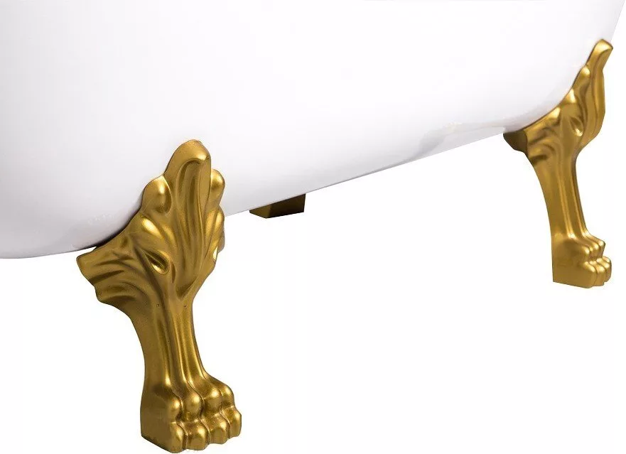 картинка Мраморная ванна AquaStone Скарлет ножки золото Premium 