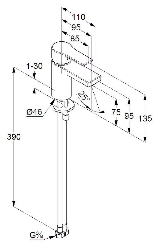 картинка Смеситель для раковины Kludi Zenta SL 482620565, хром 