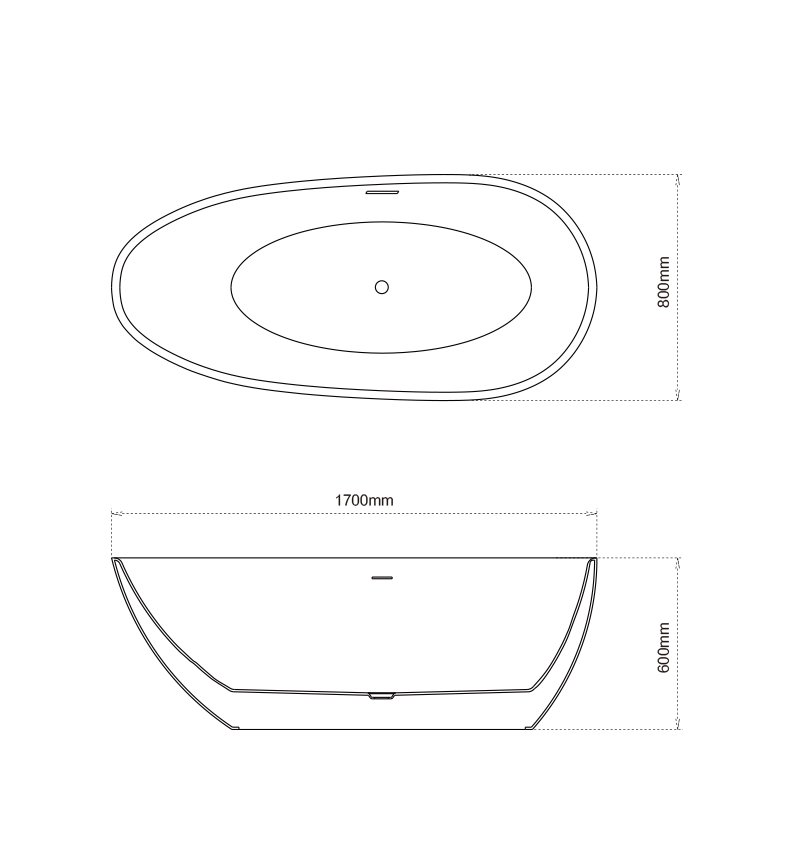 картинка Ванна отдельностоящая Grossman Fly GR-1102M 170x80x60 см 