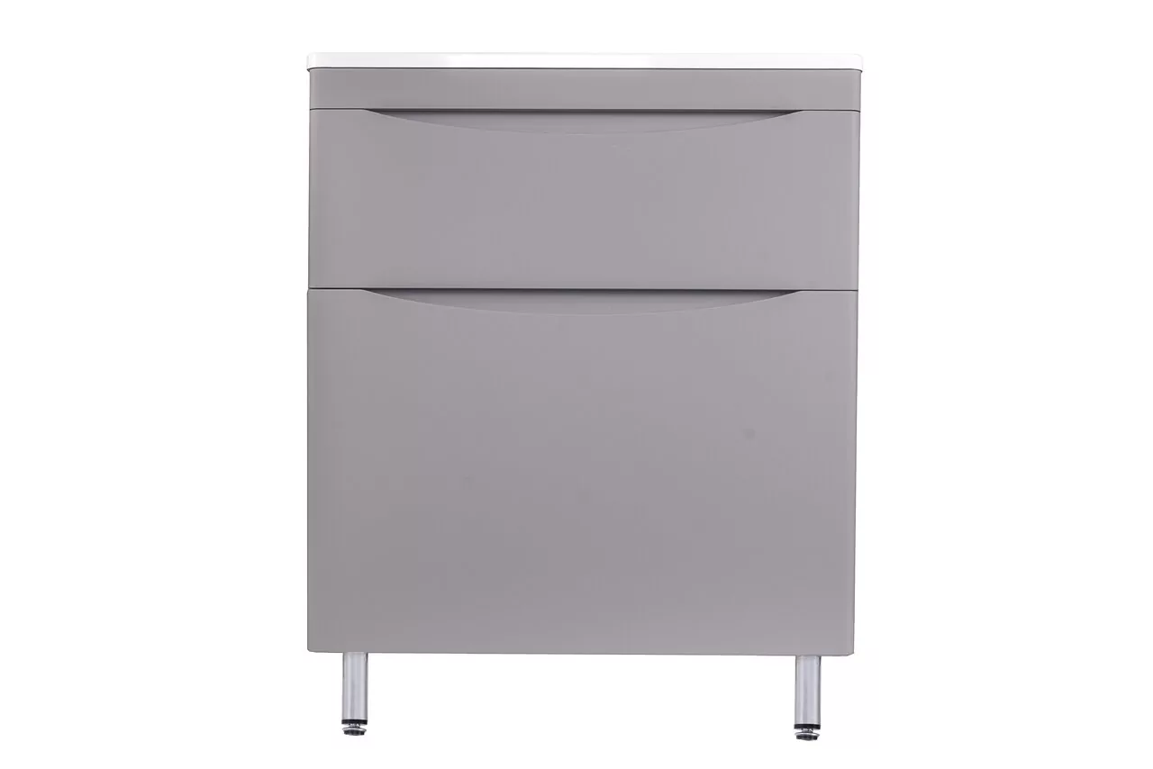 фото Тумба напольная Style Line Бергамо мини 70 2 ящика Люкс антискрейтч серый PLUS 