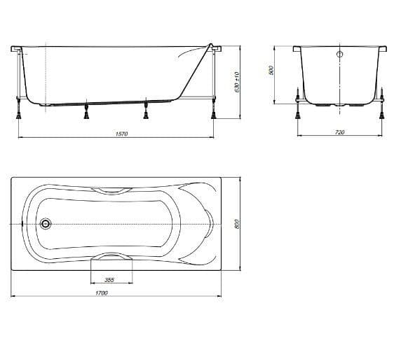 картинка Акриловая ванна Roca BeCool 170x80 