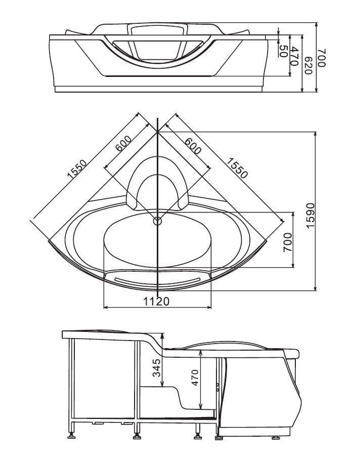 картинка Акриловая ванна Gemy G9025-II С 