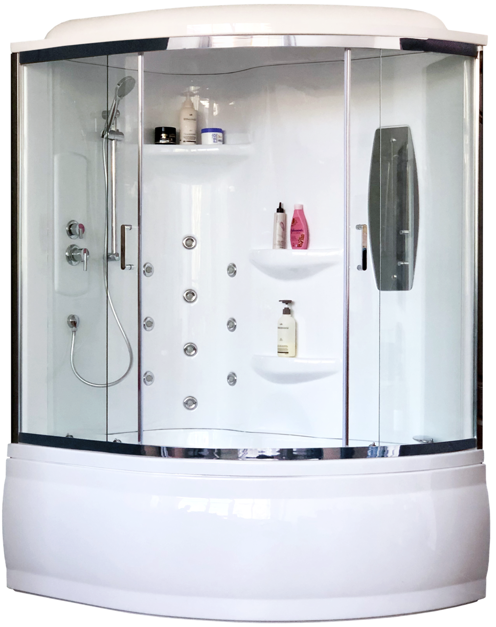 картинка Душевая кабина Royal Bath 150ALP-T-CH (прозрачное) левая 150x100x225 