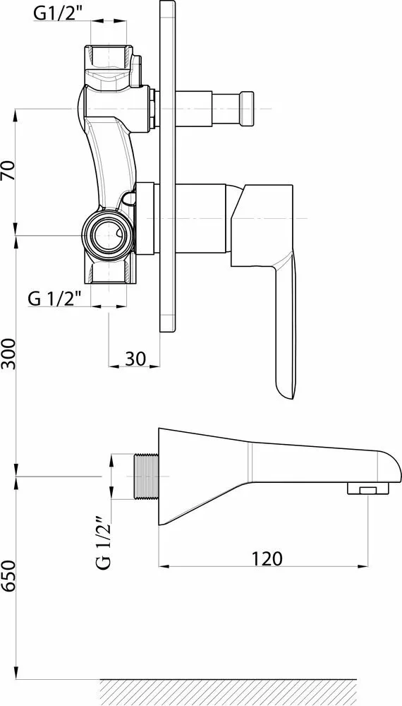 картинка Смеситель с изливом GPD FELIS MAB75 