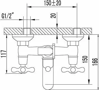 картинка Смеситель для ванны Lemark Standard LM2102C 