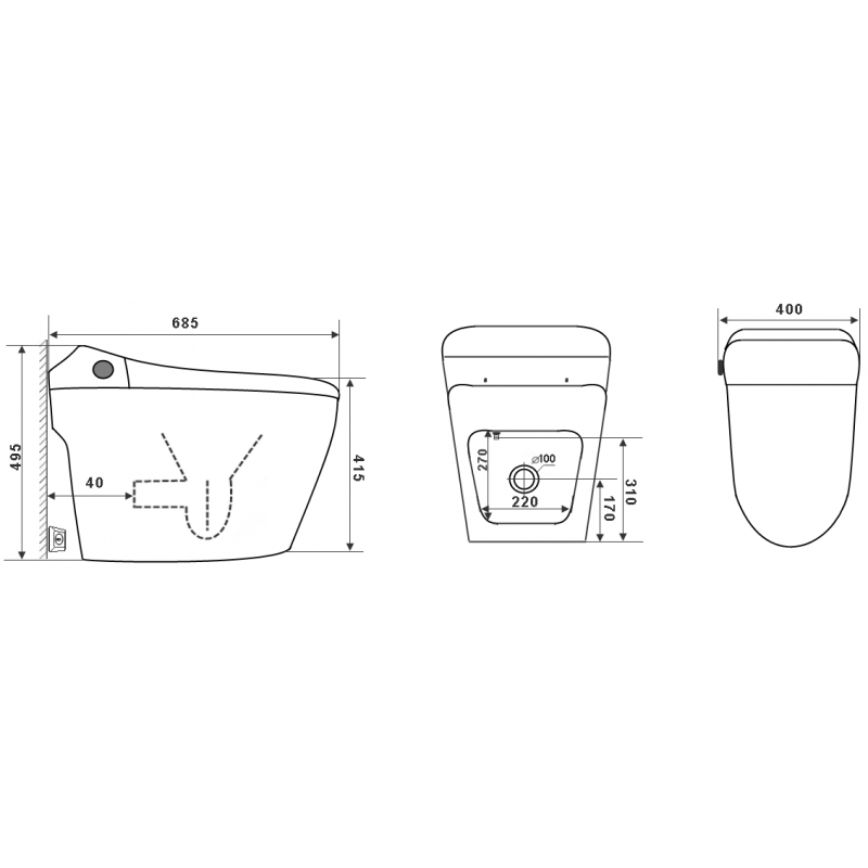 картинка Электронный унитаз Timo TE-711 