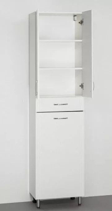 фото Шкаф-пенал Style Line Эко Стандарт 48 белый с бельевой корзиной ЛС-00000249 