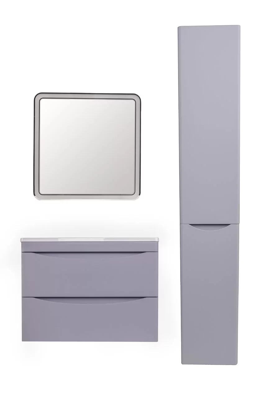 фото Тумба подвесная Style Line Бергамо мини 70 2 ящика Люкс антискрейтч серый PLUS 
