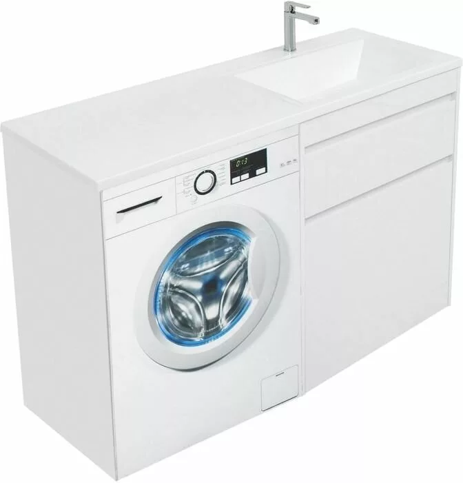 фото Тумба с раковиной Aquanet Токио 130 R белый (напольная, 1 ящик) арт. 00239303 