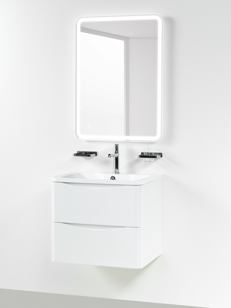 фото Тумба с раковиной подвесная BelBagno ACQUA 60 Bianco Lucido, раковина белая 
