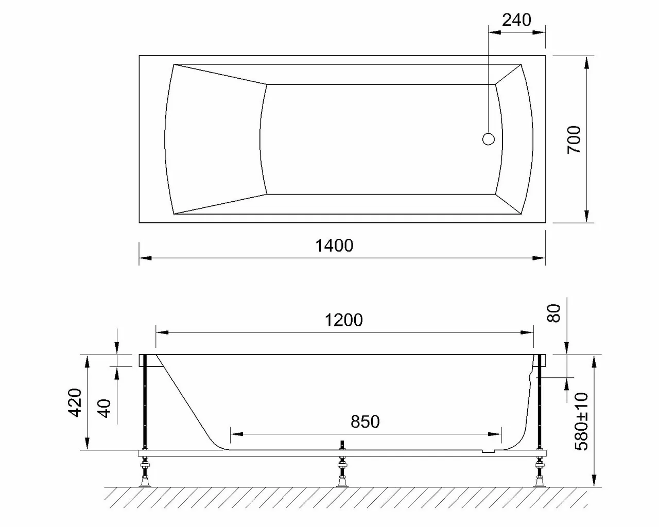 картинка Гидромассажная ванна Royal Bath VIENNA STANDART 140x70x58 