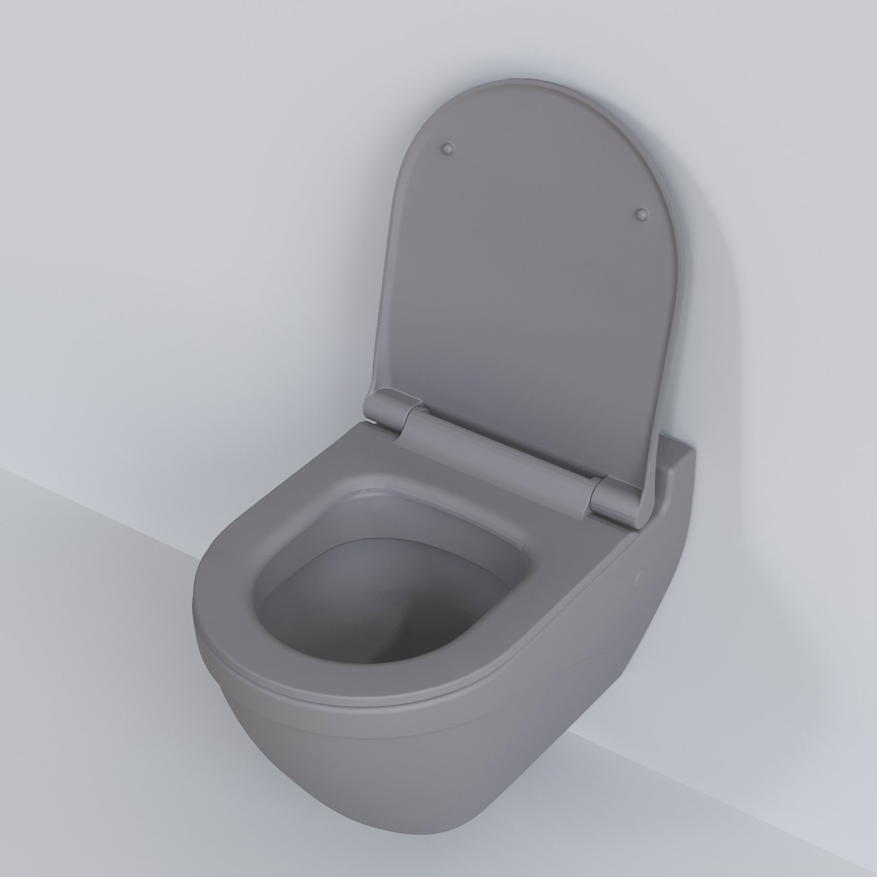 картинка Унитаз подвесной Ambassador Nord 133T20301 серый  матовый подвесной с тонкой крышкой 