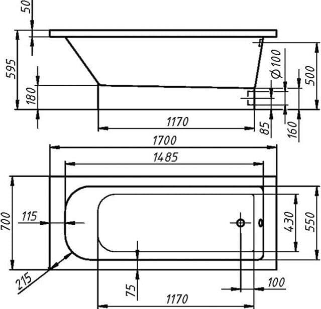 картинка Ванна из искусственного камня Фэма Виктория 170x70 на подиуме 