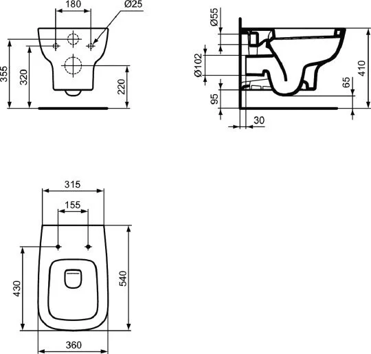 картинка Унитаз подвесной Ideal Standard Esedra T281401 