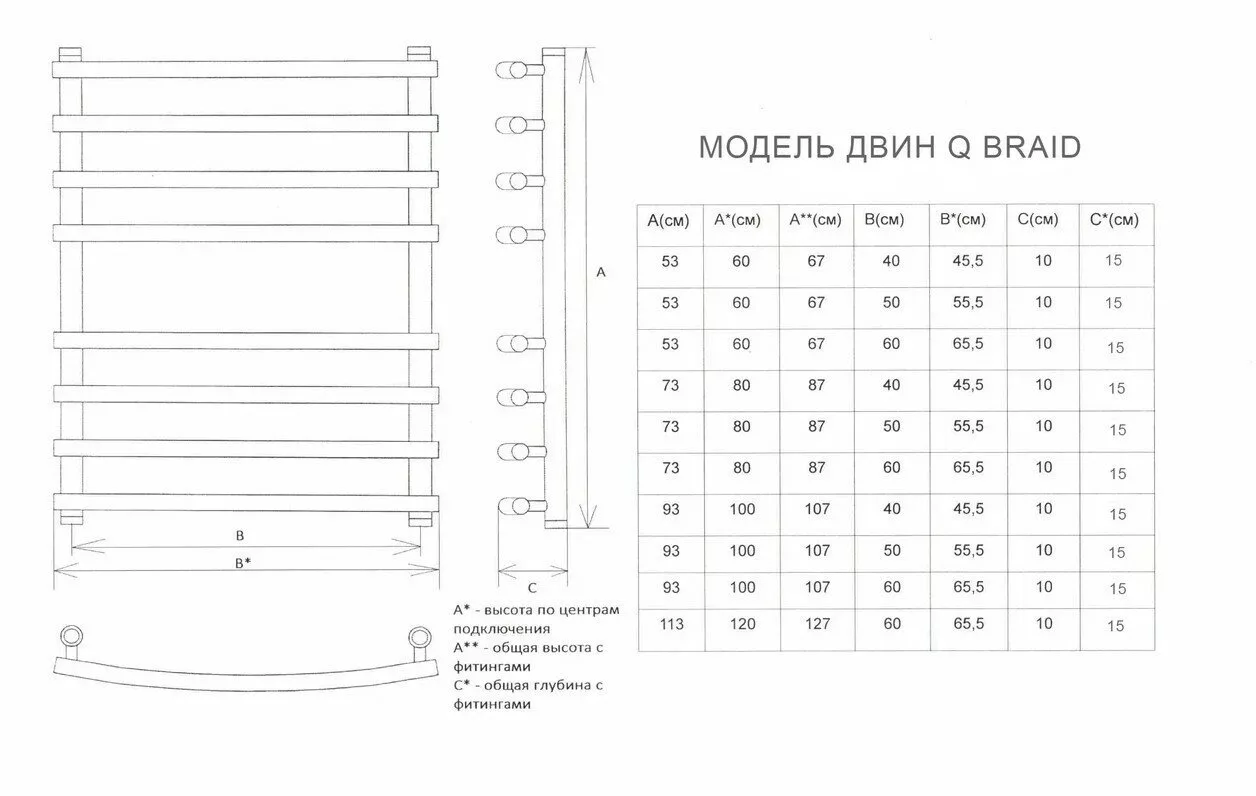картинка Полотенцесушитель Двин Q braid 80/60 1"-3/4"-1/2" Универсальный К3, Состаренная бронза (4627166559485) 