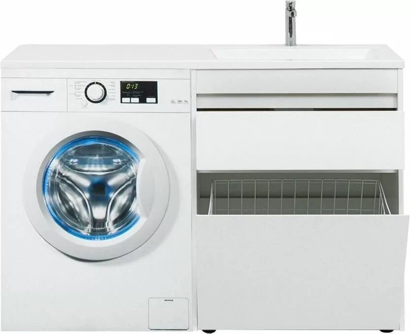 фото Тумба с раковиной Aquanet Токио 130 R белый (напольная, 1 ящик) арт. 00239303 