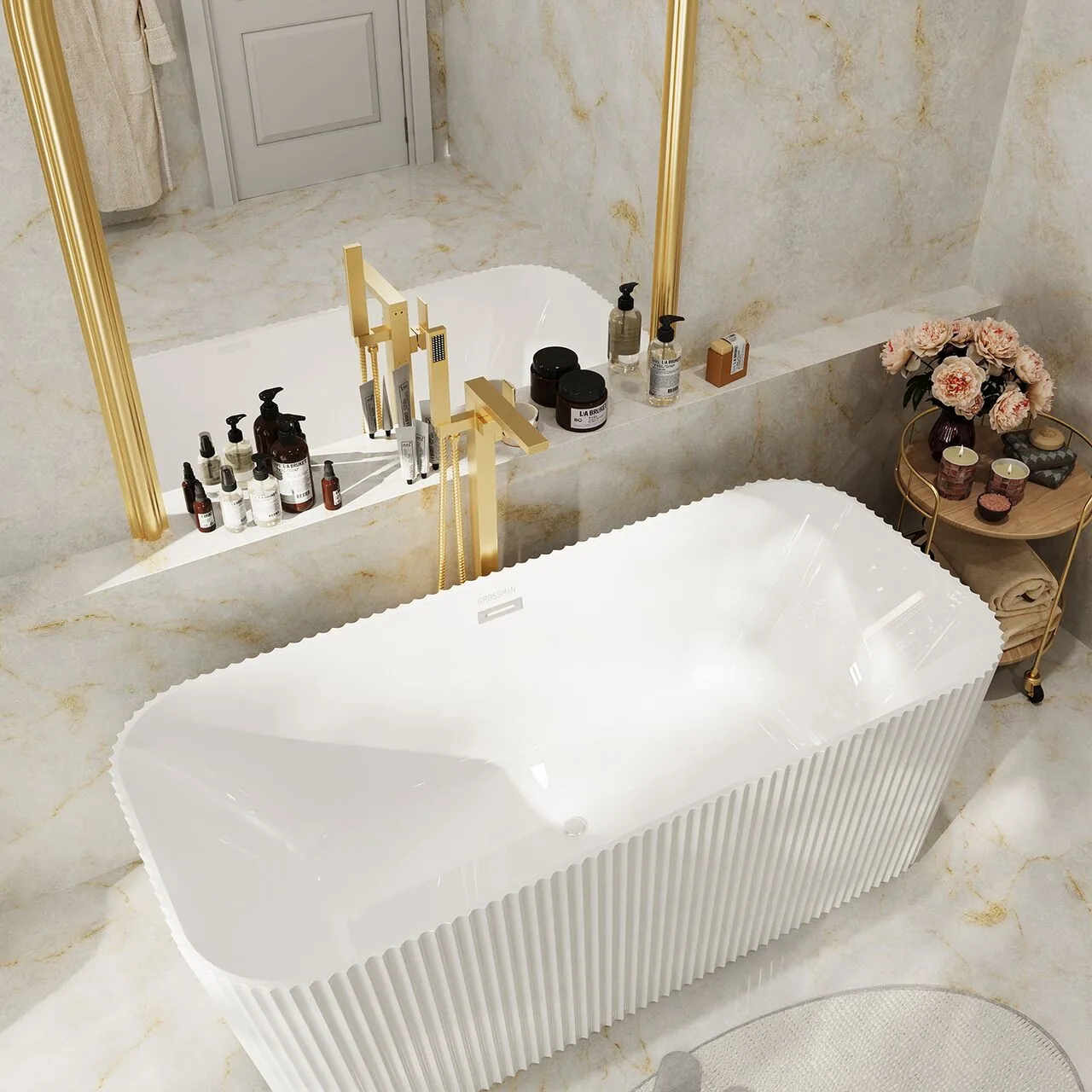 картинка Ванна отдельностоящая Grossman Cristal GR-2028F 75х170х58 рифленая 