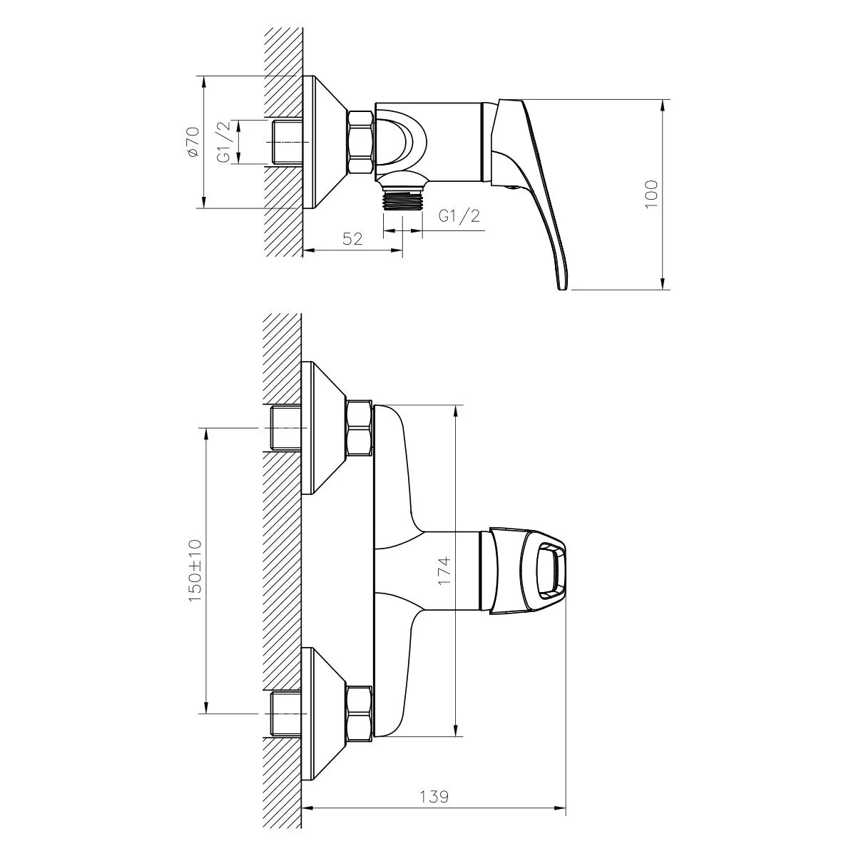 картинка Смеситель для душа DECOROOM DR21056 