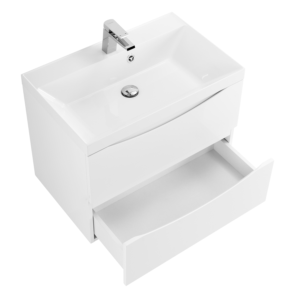 фото Тумба с раковиной подвесная BelBagno MARINO 60 Bianco Opaco, раковина белая 