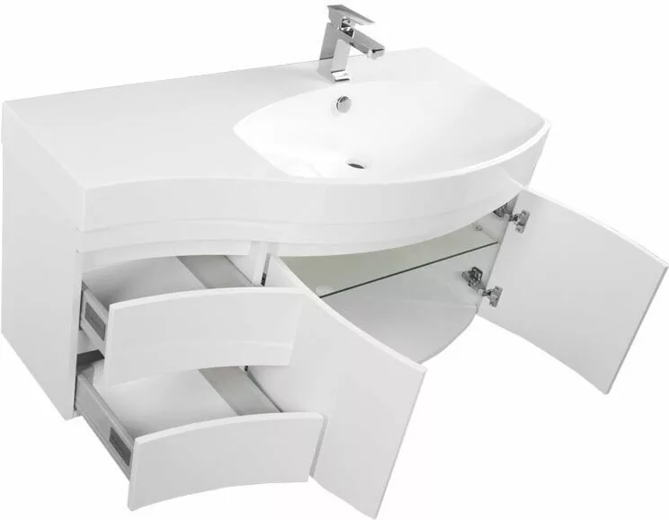 фото Тумба с раковиной Aquanet Опера 115 R белый (2 дверцы 2 ящика) арт. 00212992 