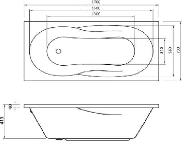 картинка Акриловая ванна AM.PM Tender 170x70 с каркасом W45A-170-070W-R1 