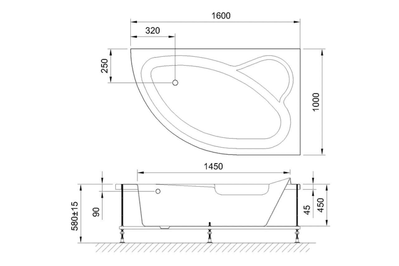 картинка Акриловая ванна Royal Bath Alpine 160x100 R 