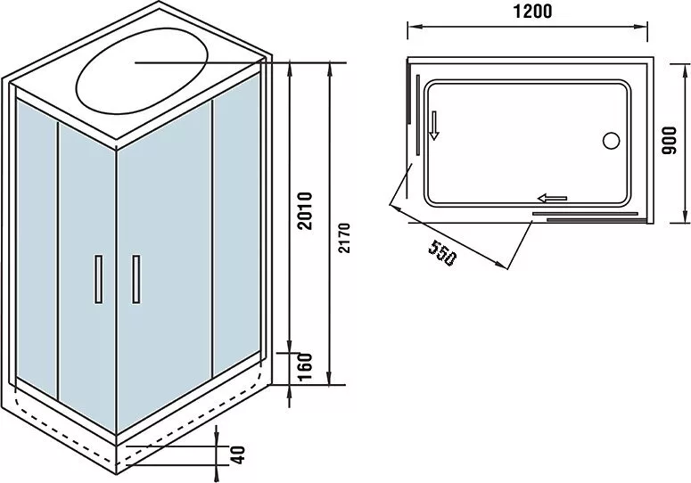 картинка Душевая кабина WeltWasser WW500 LAINE 1202 