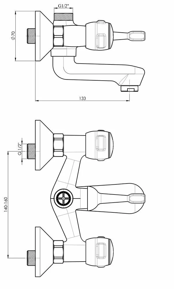 картинка Смеситель для ванны с поворотным изливом GPD Rios BNB30 