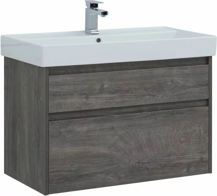 фото Тумба с раковиной Aquanet Nova Lite 90 дуб рошелье (2 ящика) арт. 00245249 