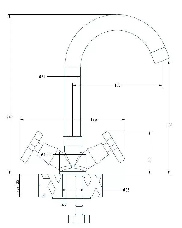 картинка Смеситель для раковин ESKO ZURICH ZH 26 