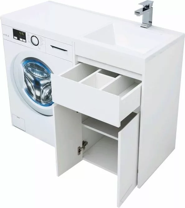 фото Тумба с раковиной Aquanet Токио 110 R белый (напольная, 1 ящик, 2 дверцы) арт. 00239207 