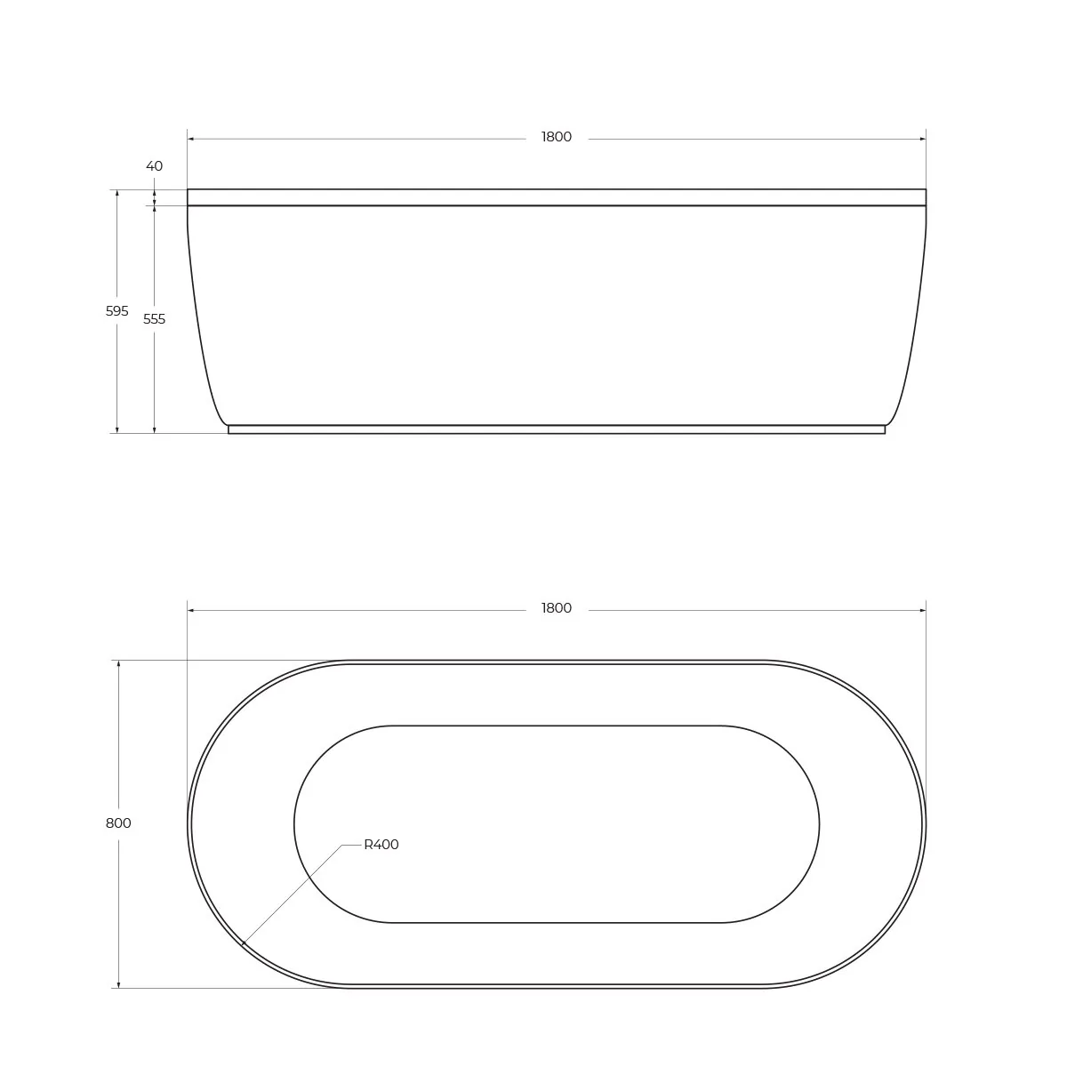 картинка Передняя панель для акриловой ванны Cezares METAURO-Central-180-SCR-GRIGIO 180x5x40