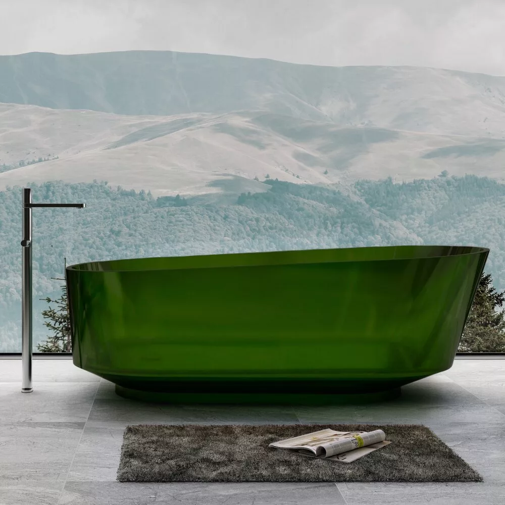 картинка Прозрачная ванна ABBER Kristall AT9706Emerald зеленая 