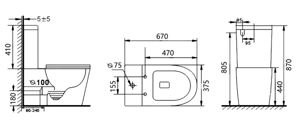 картинка Унитаз beWash Aldo напольный с системой смыва торнадо с сиденьем микролифт 