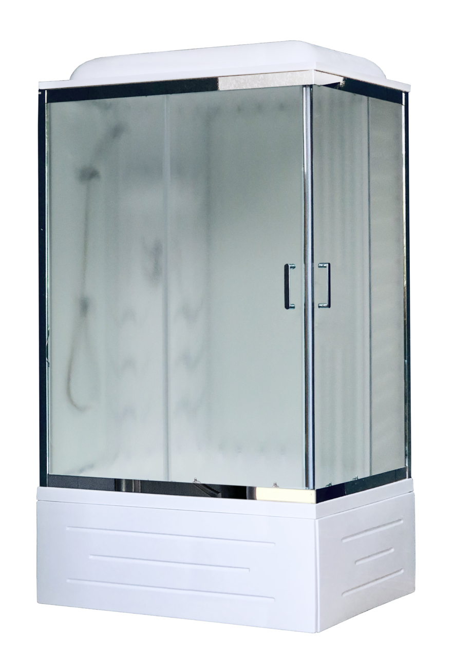 картинка Душевая кабина Royal Bath 8100BP3-WC-CH (белое/матовое) левая 100x80x217 