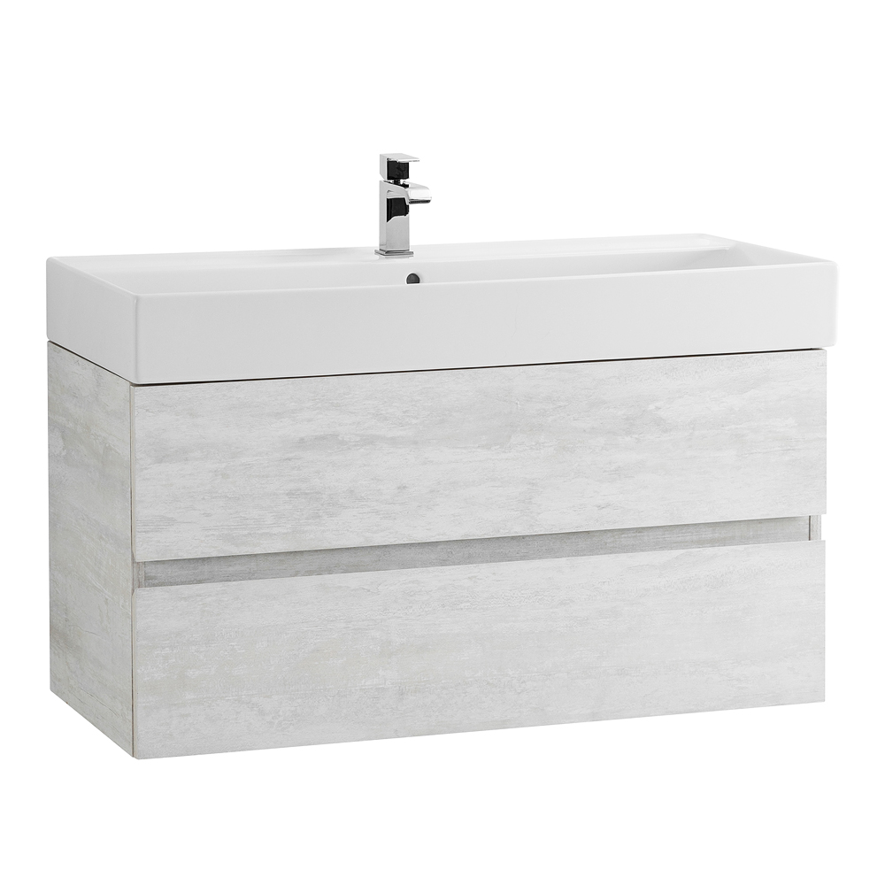 фото Тумба с раковиной подвесная Cezares MOLVENO 46 100 Legno Bianco, раковина белая 