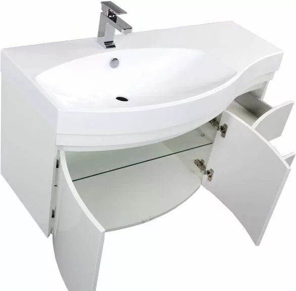 фото Тумба с раковиной Aquanet Опера 115 L белый (2 дверцы 2 ящика) арт. 00212990 