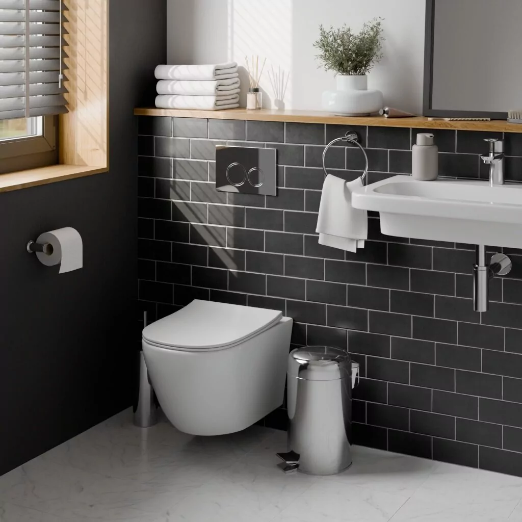 картинка Комплект 3 в 1 IBERICA BLANCA инсталляция с унитазом BILBAO ALTO IB.BLA.234.1B1 клавишей хром глянцевый ESTI-O IB.B082.003.002 