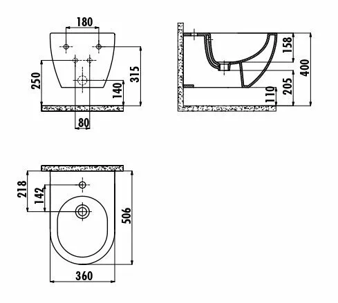 картинка Подвесное биде Creavit Free FE510-00CM00E-0000, капучино 