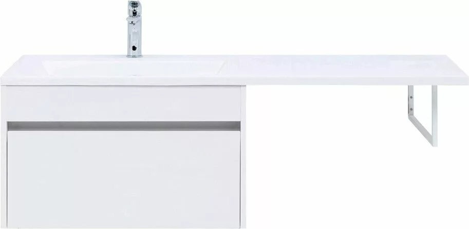 фото Тумба с раковиной Aquanet Токио 130 L белый (подвесная, 1 ящик) арт. 00239217 